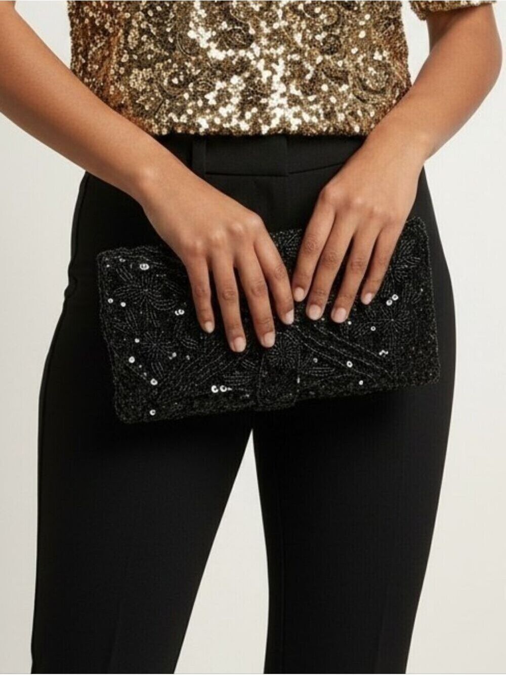 Evening Clutch Bon Soir Black Beaded